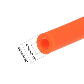 sourcing map Latex Tubing 3mm(1/8-inch) ID 6mm(1/4-inch) OD 5m Elastic Rubber Hose Orange
