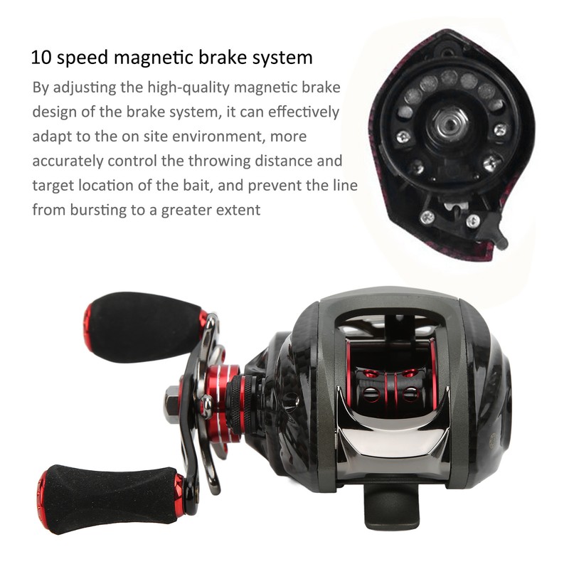 Baitcasting Reels Metal 18+1BB 6.3:1 Gear Ratio High Speed Fishing