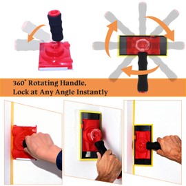 Paint Edger Tool Kit, 10 PCS Paint Edger with Trim,Corner Wall and Ceiling Pad Painter,360° Rotation Handle Paint Edger Trimmer with Refill Pads,7 Inch Paint Pad Set