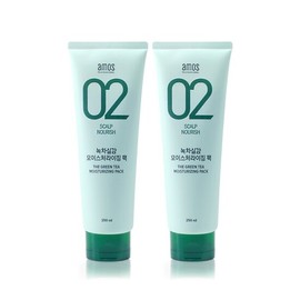 Amos Green Tea Real Feel Intensive Moisture Pack 250ml (2 pieces) / 아모스 녹차실감 인텐시브 모이스처 팩 250ml 2개