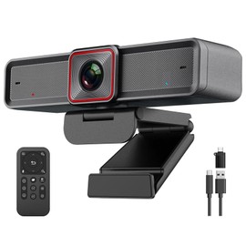 Spedal 4K Webcam AI Tracking Conference Camera Fast Autoframing AI Tracking 10X Zoom 30° to 100° Viewing Angle Support 1080P/60fps Noise Reduction Microphone Remote Control USB-C Plug & Play Streaming Video Conference Online Class Support Windows macOS