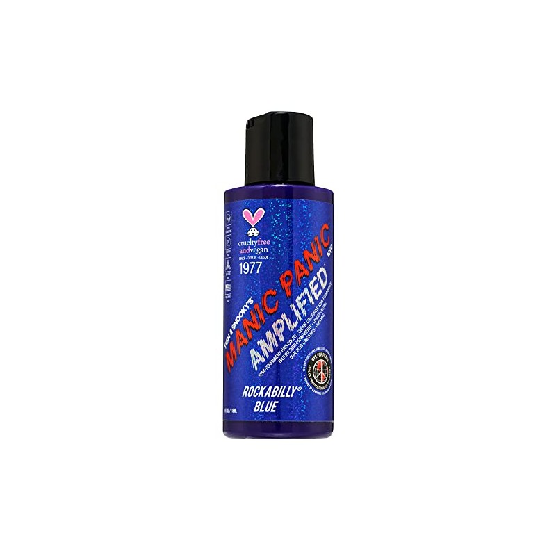 Manic Panic Amplified Rockabilly Semi-Permanent Hair Color Cream, Blue, 4