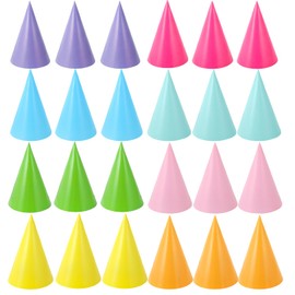 fKiZanthene 24 Pcs Assorted Colour Party Hats, 8 Vibrant Shades for Kids' Birthday Parties and Festive Events
