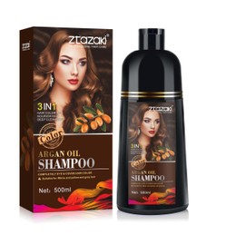 Callmynm Champú Tinte para Cabello Negro 3-En-1, Cobertura Instantánea de Cabello Gris En Minutos-Aceite de Argán de Larga Duración Champú de Color de