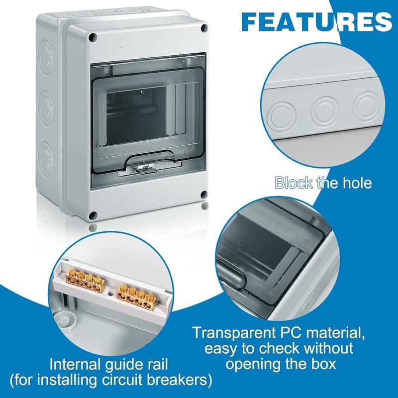 HT-5 Waterproof Distribution Box, Small 5-way Outdoor Waterproof Distribution Box,