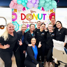 Donut Forget Us Backdrop for Going Away Farewell Retirement Party Supplies