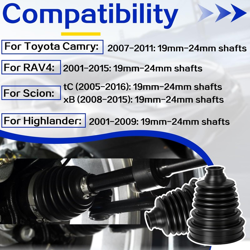 Axle CV Boot Repair Kit 2 Pack (19mm-24mm) – Silicone