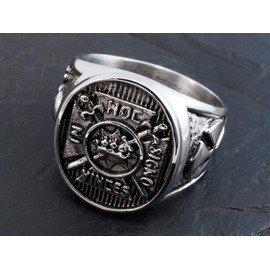 Fly Style Finger Ring Freemason Templar York Rite Stainless Steel Signet Ring, Stainless Steel