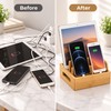 Bamboo Charging Station Organizer for Phones and Tablets – Multi-Device