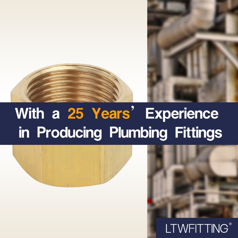 LTWFITTING Brass Pipe Cap Fittings 3/4-Inch NPT Air Fuel Water