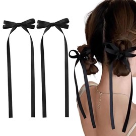 KDSSYFT Hair Accessories, Set of 2, Ribbon, Hair Clip, Butterfly Clip, Ribbon Tie, Hair Ornament, French Style, School Entrance Ceremony, Coming-of-age Ceremonies, Birthdays, Recitals, Fireworks