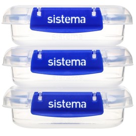 Sistema KLIP IT PLUS Food Storage Containers , 180 ml , 3 Piece Airtight Containers Set , Leak-Proof Seal , Easy Locking Clips , BPA-Free