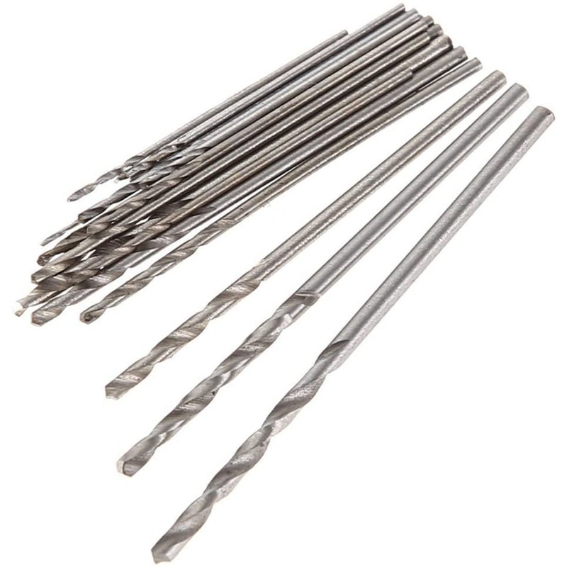 Yakamoz 20Pcs 0.3-1.6mm Shank Mini Micro Drill Bit Set Twist