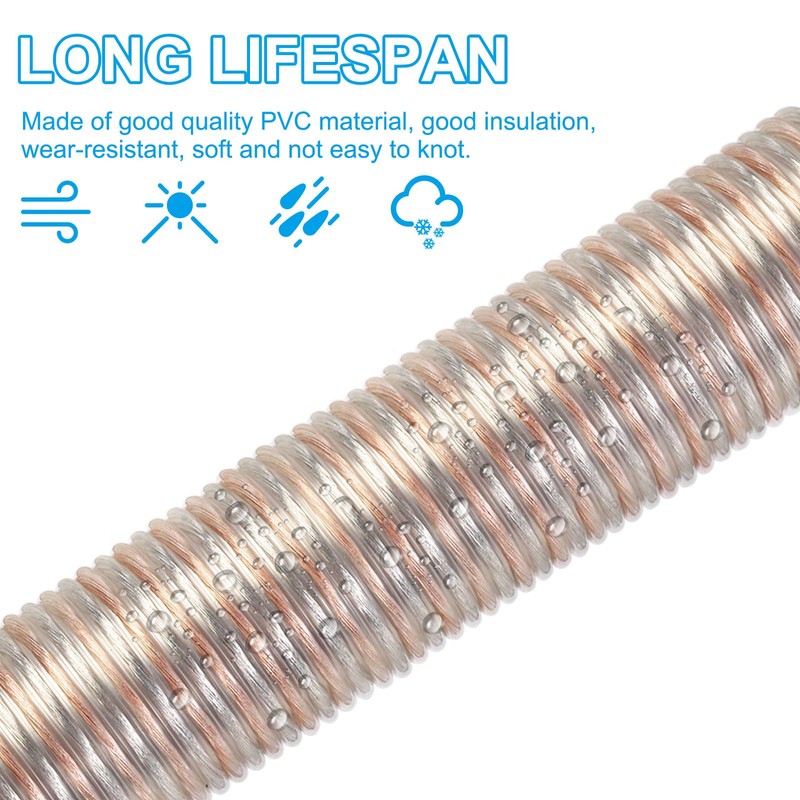 PATIKIL 32.8Ft 24/2 PVC Covered Copper Wire, 300V Soft Speaker