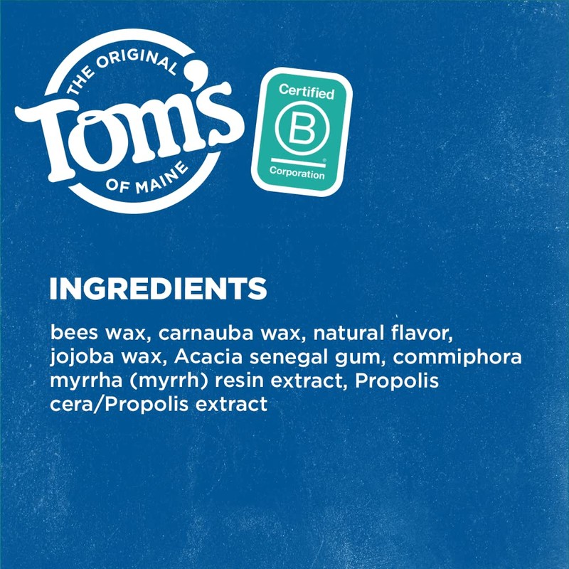 Tom's of Maine Naturally Waxed Antiplaque Flat Dental Floss, Spearmint,