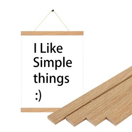 YK Artwood 3 Pack Magnetic Poster Hanger Pine Color, 12x18 12x16 12x24 Poster Frame Wood Wooden Magnet Print Posters Dowel Scroll Hanger Hangers Hanging Kit for Walls Map Canvas Artwork, DIY Canvas