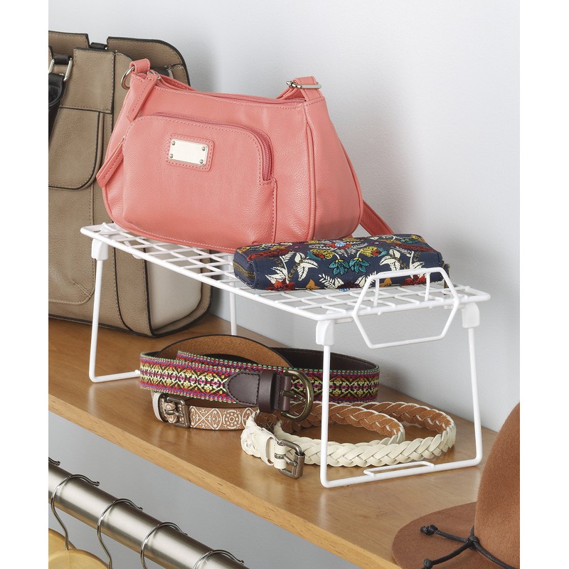 Whitmor Wire Grid Stacking Shelf Medium, 7"D x 18"W x