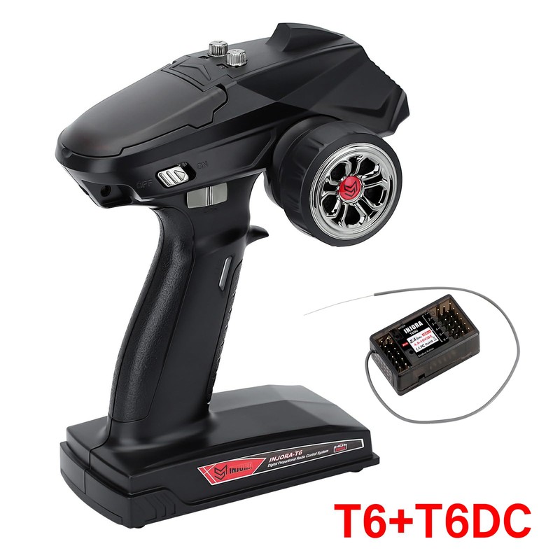 INJORA RC Transmitter 2.4GHz 6CH Controler and Receiver for 1/8