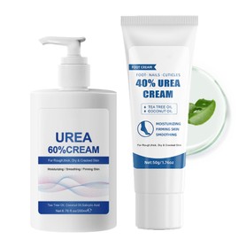 60% Urea Cream - Repair Cream for Feet and Hands - Foot Cream for Cracked Heels and Dry Skin - Maximum Strength for Hand, Foot and Body Care (2 Pieces, Blue, Normal)