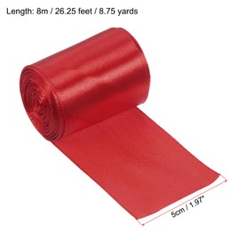 PATIKIL Finish Line Satin Ribbon 5cm 8m/26ft, Polyester Fabric Tape for Outdoor Athletics Sprint Running Race Sport, Red