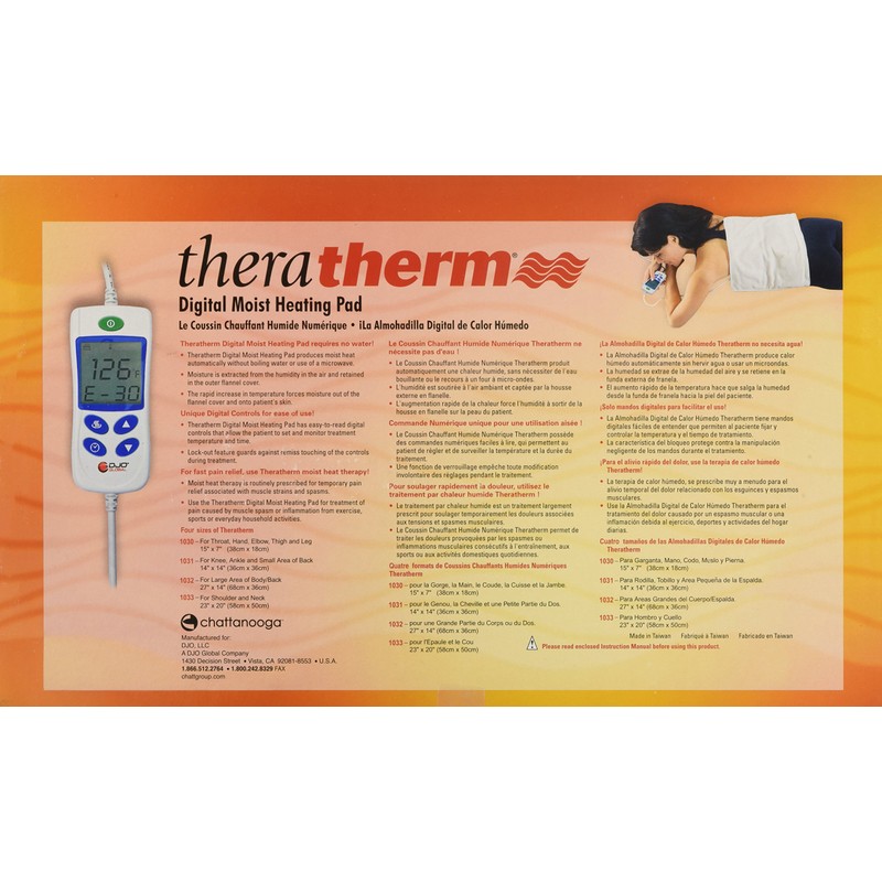 Chattanooga Theratherm Digital Moist Heating Pad, Medium (14" x 14")
