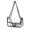 LAM GALLERY Womens PVC Clear Purse Handbag with Chain Stadium