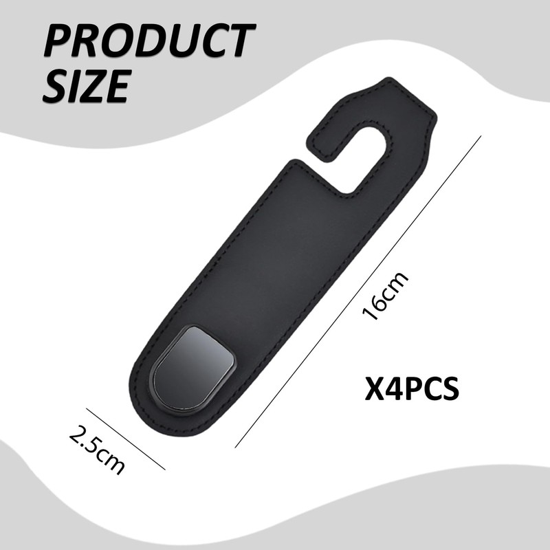 Pack of 4 Car Hooks, Portable Car Seat Hooks, Car