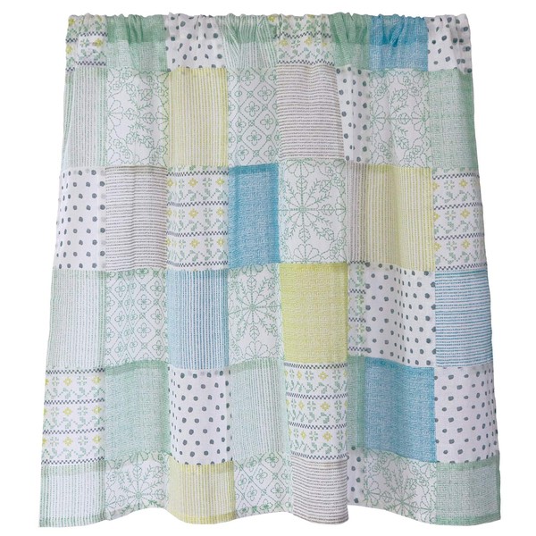 Sunny day fabric Cafe Curtain Rush 100cm W x 70cm L (Green Pattern)