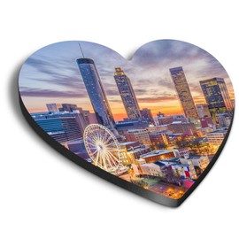 1 x Heart MDF Magnets - Atlanta City Georgia America 12477