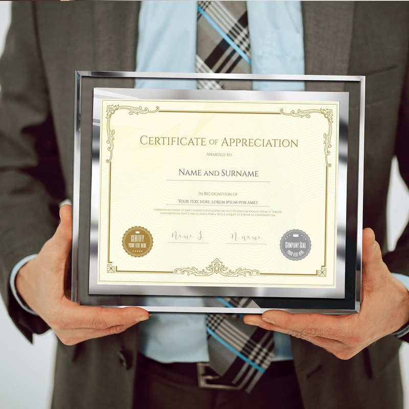 SESEAT 8.5 x 11 Certificate Document Frame Packs4 Diploma Glass
