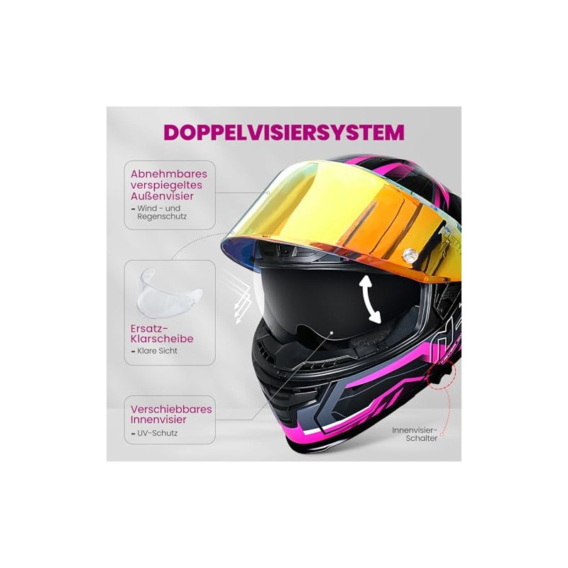 Motorcycle Helmet Women and Men ECE 22.06 Tested - Motorcycle