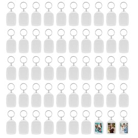 VIDETOL 100 Pcs Blank Photo Insert Key Chains, Acrylic Clear Photo Keyrings, 2.5x3.5CM Double Sided Blank Insert Keychain for Family, Friends, Gifts & Crafts.