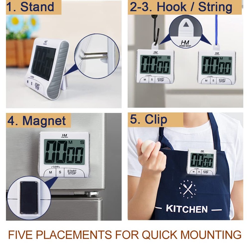HOME MOST 3" Large Display Kitchen Timer - Digital Timer