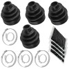 Caltric 2 Front Axle Inner Outer CV Boot Kit for