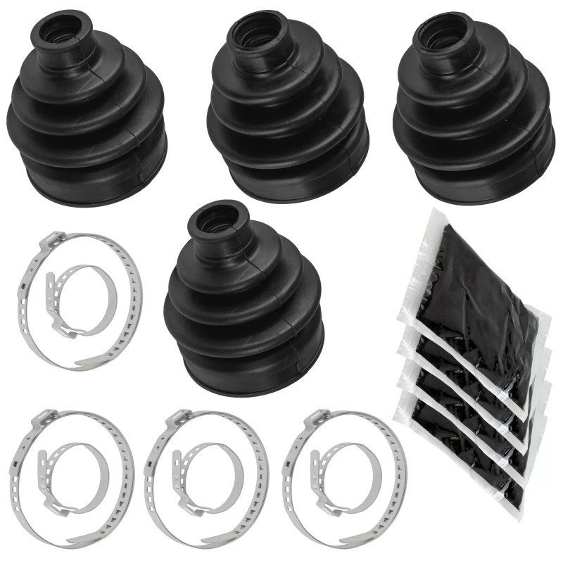 Caltric 2 Front Axle Inner Outer CV Boot Kit for