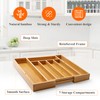 Large Bamboo Kitchen Utensil Drawer Organizer Expandable Flatware Silverware Tray