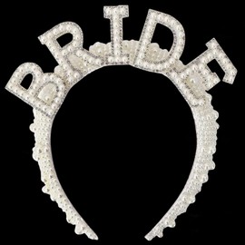 Pearl Bride Headband, Wide Pearl Headpiece, Bachelorette Party Gift, White