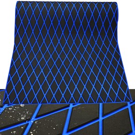 KT GuoMei 102.3" X45.2” Diamond Pattern Sea Deck Self-Adhesive Boat Flooring Eva Foam Decking Marine Non-Slip for Motorboat Fishing Boat Yach (94.5" X 45.2", Dark Gray and Blue)