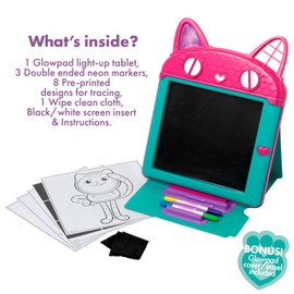 John Adams | Gabby's Dollhouse GLOWPAD Studio: light up drawing tablet to trace, copy or create freehand drawings that light up! | Arts & Crafts | Ages 3+