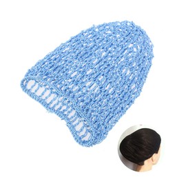 Minkissy Girl Hats Mesh Crochet Hair Net Rayon Net Women Hairnet Snoods Cover for Sleeping for Women Sky- blue Girl Hat