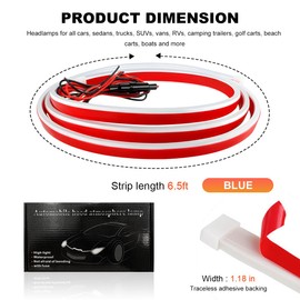 ZNDAW 79" Car Hood Light Strip, Flexible Daytime Running Light Dynamic Scan Start Up Hoodbeam Kit, Waterproof Exterior LED Strip Universal Engine Hood Decor for Cars SUVs Trucks (Blue)