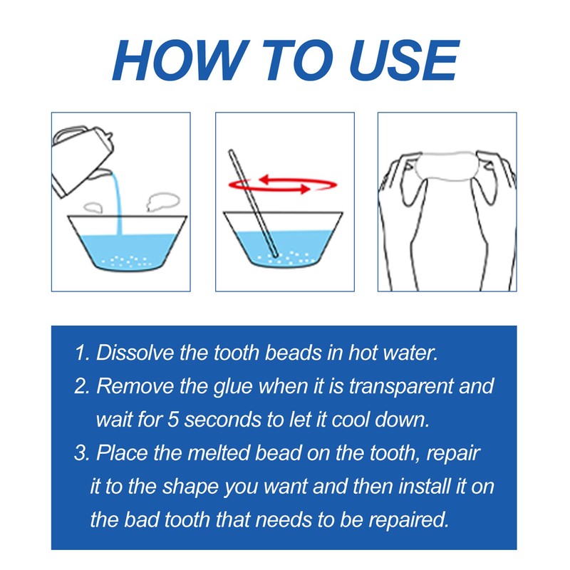 Temporary Tooth Repair Kit, Moldable Filling for Temporary Tooth Repair
