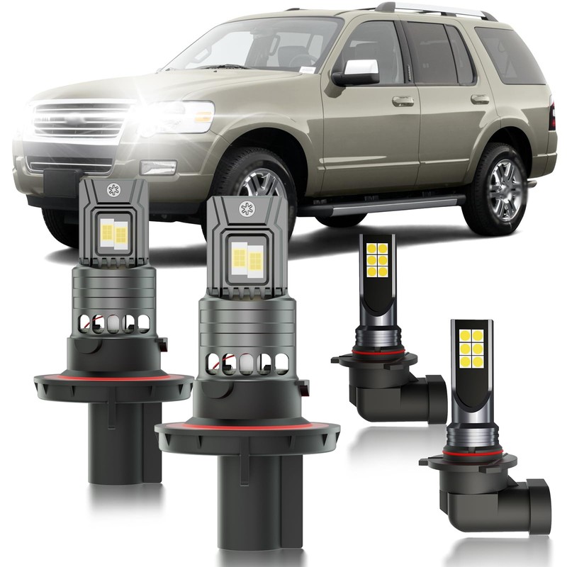 HUOKEDS for Ford Explorer 2006-2010 FOG Lights Bulbs Combo, 4pcs