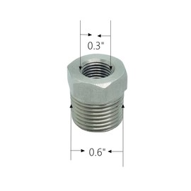 CDQBWKJGFJ 1 Piece Stainless 304 Hex Bushing Reducer Reducing Pipe Adapter Fitting 3/8 NPT MIP Male x 1/8 NPT FIP Female Pipe 3000 Psi