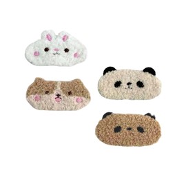 EZ PEACH Hair Claw Fluffy Bangs Clip Animal Cat Bear Panda Hair Ornament Cute Adult Hair Clip Women's Cute Hair Clip, 4 Pieces (Mixed)
