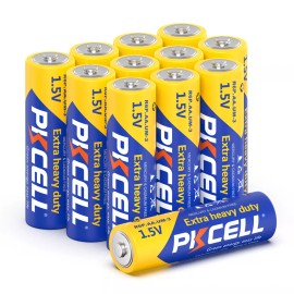 PKCELL 12Pcs 1.5V R6P 2A UM3 Double A Cell Carbon-Zinc AA Batteries for Digital Lock