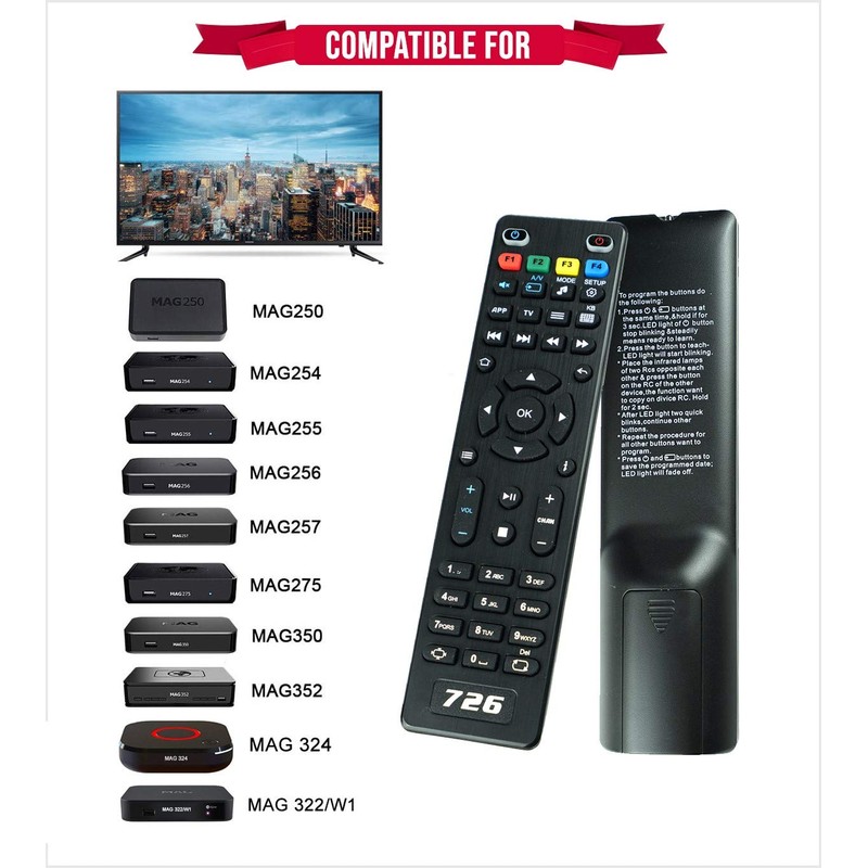 Mag 726 Replacement Remote Control for Mag254 Mag250 Mag256 MAG