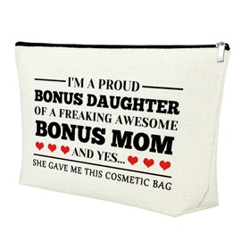 Mxrymvu Bonus Daughter Gift Makeup Bag Adoption Daughters Gift from Stepmom Birthday Gifts for Daughter in Law Graduation Gifts for Her Stepdaughter Christmas Wedding Present Travel Cosmetic Pouch