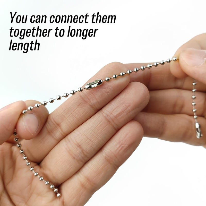 GXXMEI 220PCS 100mm Long Bead Connector Clasp Ball Chain Keychain