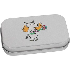 Azeeda 80mm 'Floral Rhino' Metal Hinged Tin/Storage Box (TT00225677)